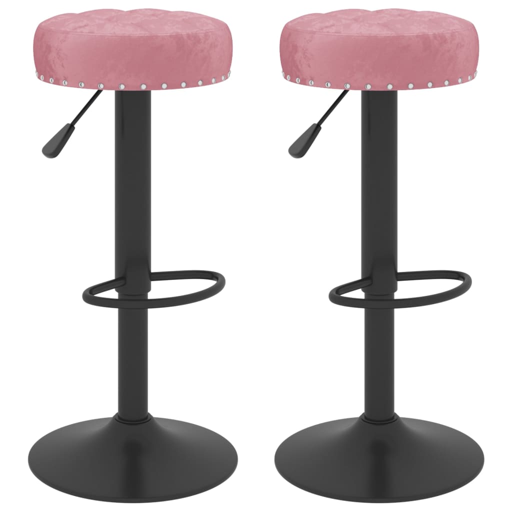 Sgabelli da Bar 2 pz Rosa in Velluto - homemem39