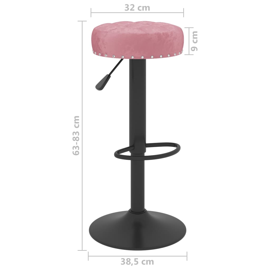 Sgabelli da Bar 2 pz Rosa in Velluto - homemem39