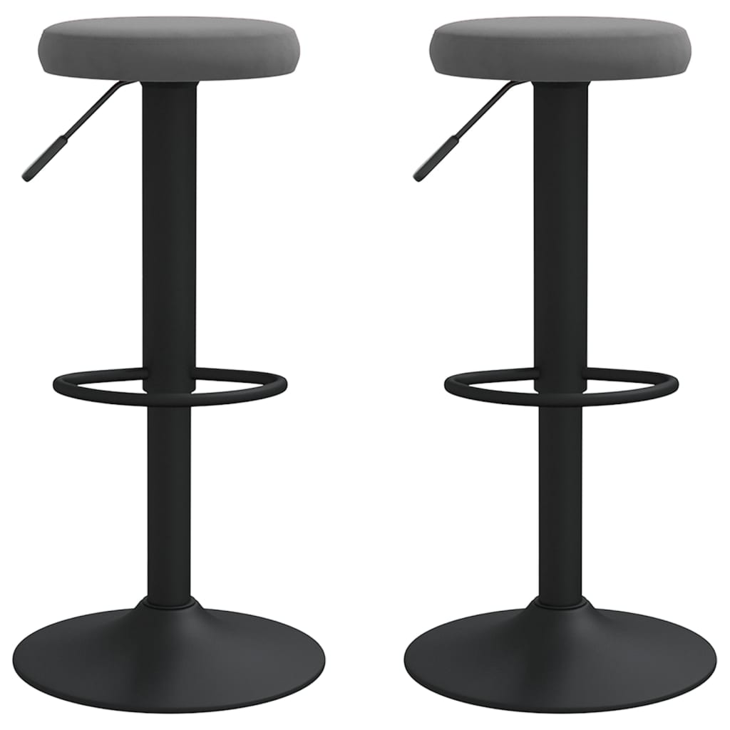 Sedie da Bar 2 pz Grigio Scuro in Velluto - homemem39