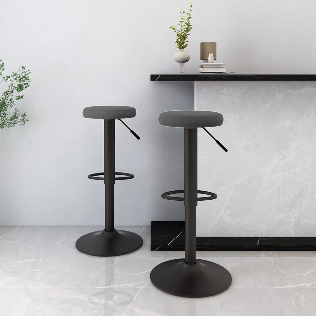 Sedie da Bar 2 pz Grigio Scuro in Velluto - homemem39