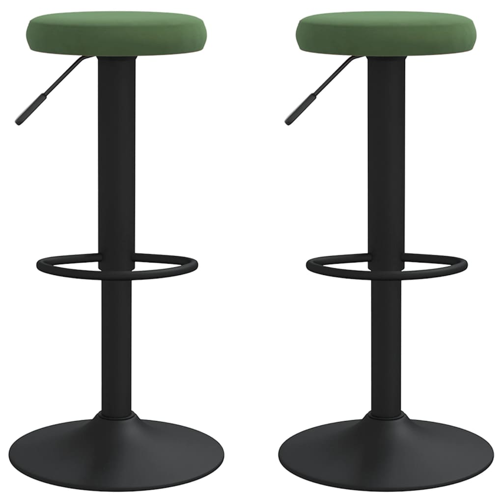 Sgabelli da Bar 2 pz Verde Scuro in Velluto - homemem39