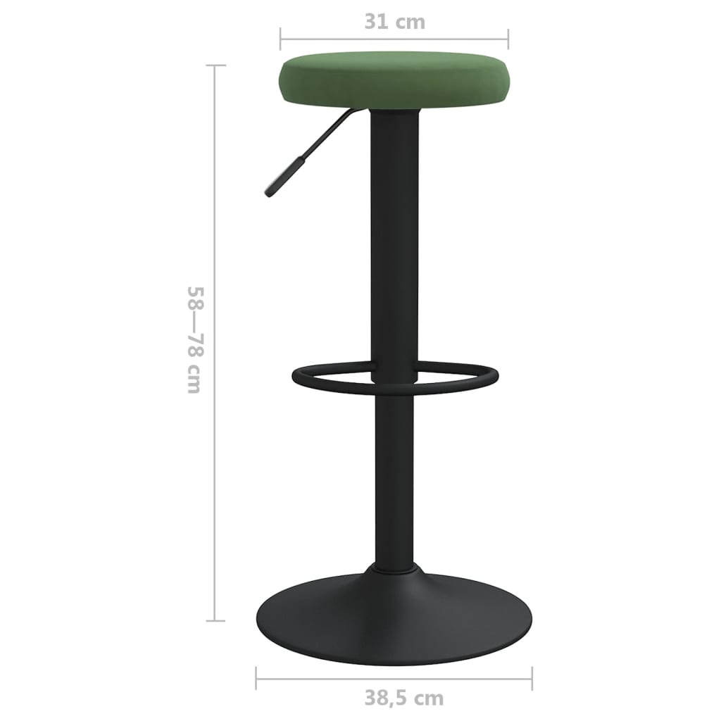 Sgabelli da Bar 2 pz Verde Scuro in Velluto - homemem39