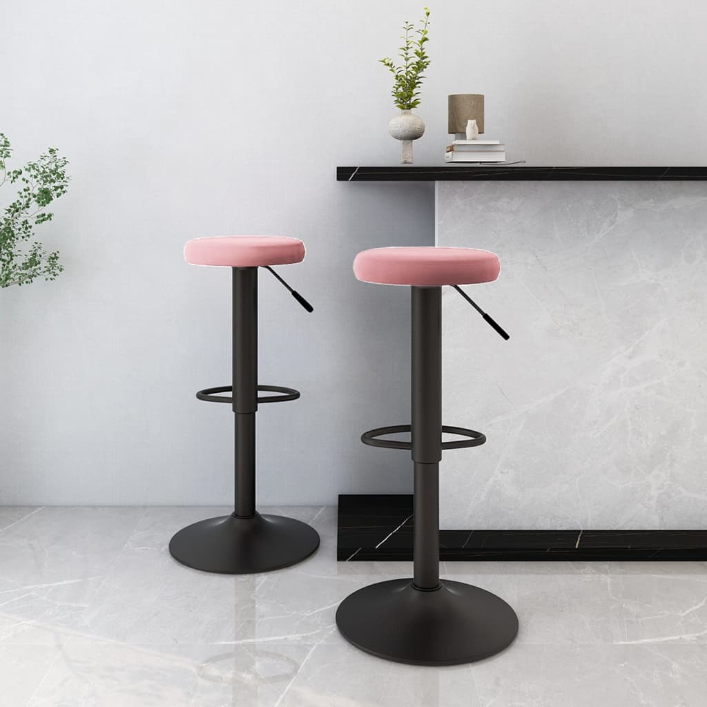Sgabelli da Bar 2 pz Rosa in Velluto - homemem39
