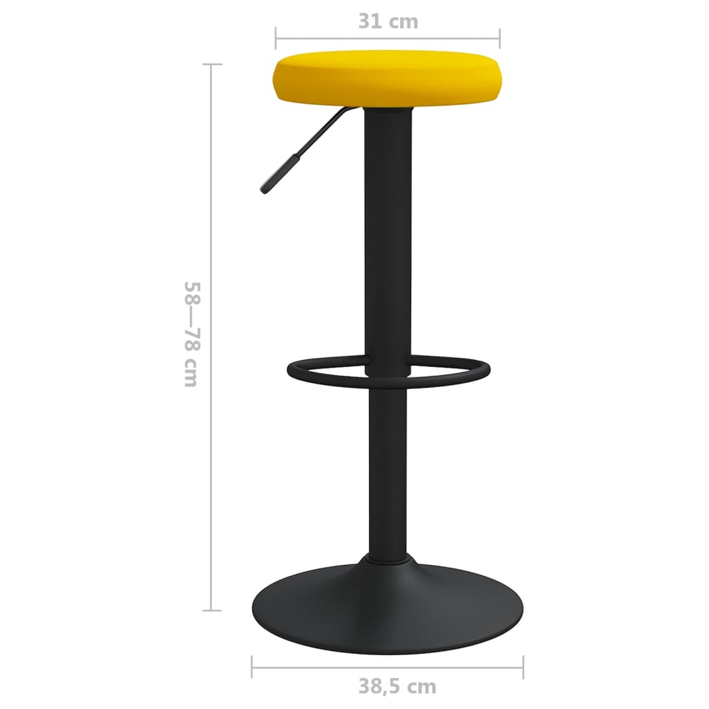 Sgabelli da Bar 2 pz Giallo Senape in Velluto | homemem39