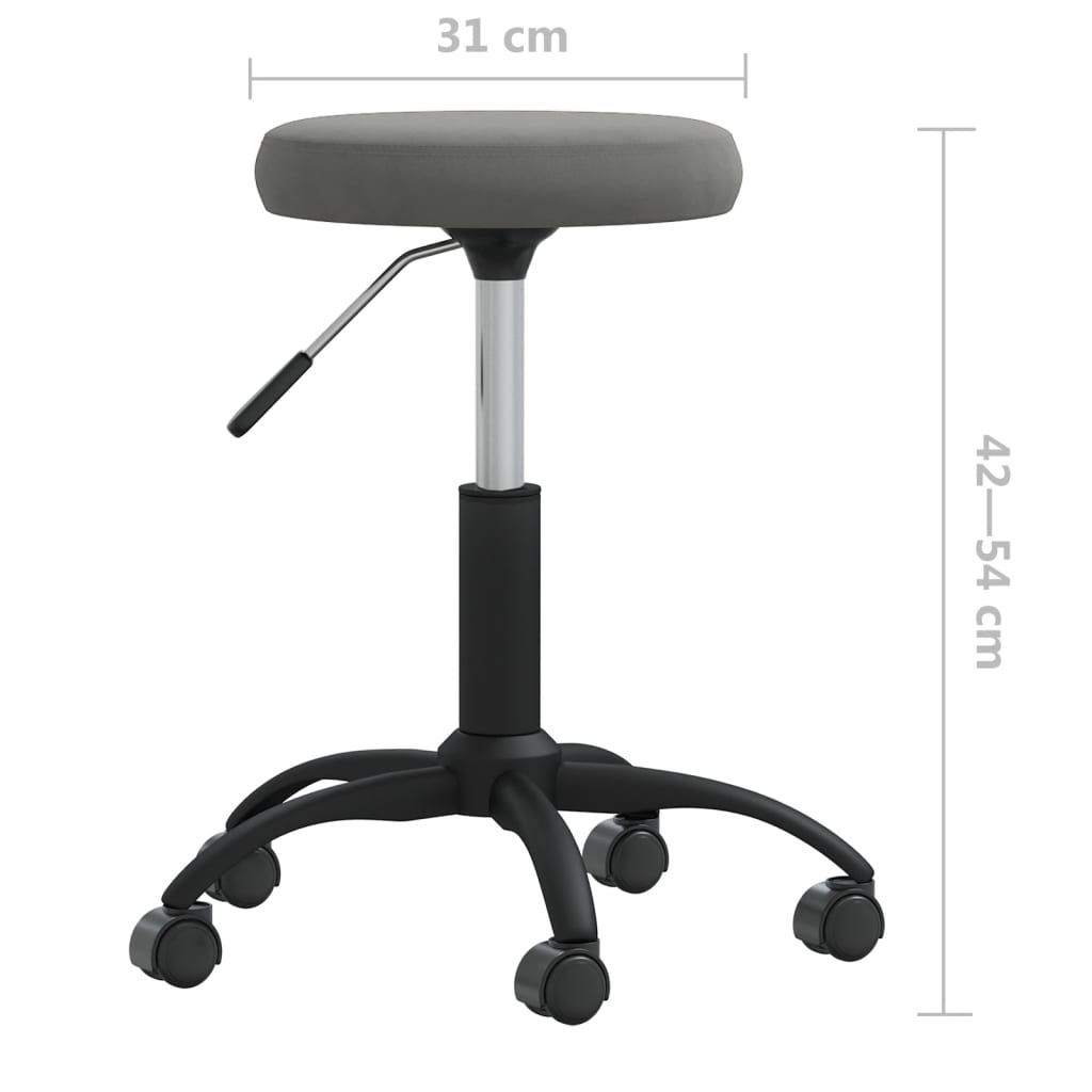 Sedia da Ufficio Girevole Grigio Scuro in Velluto | homemem39