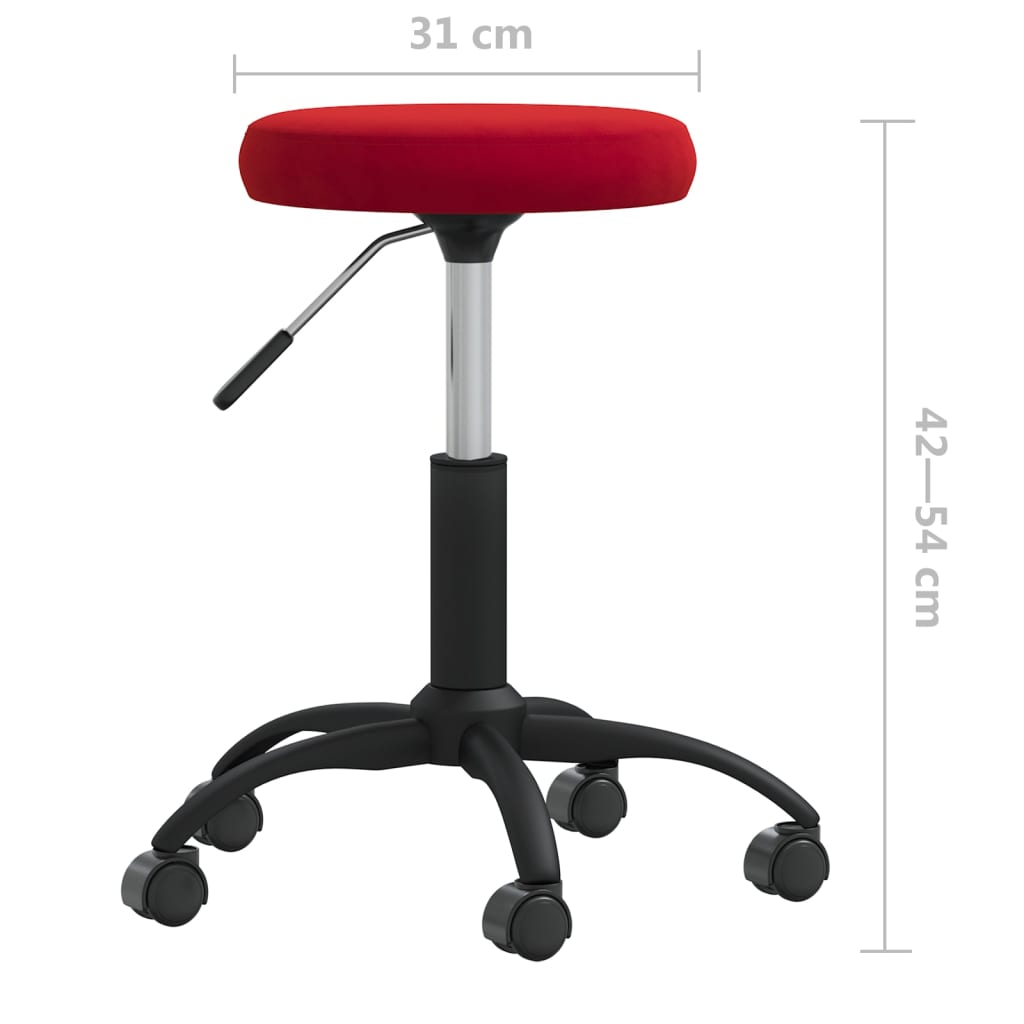Sedia Girevole da Ufficio Rosso Vino in Velluto | homemem39