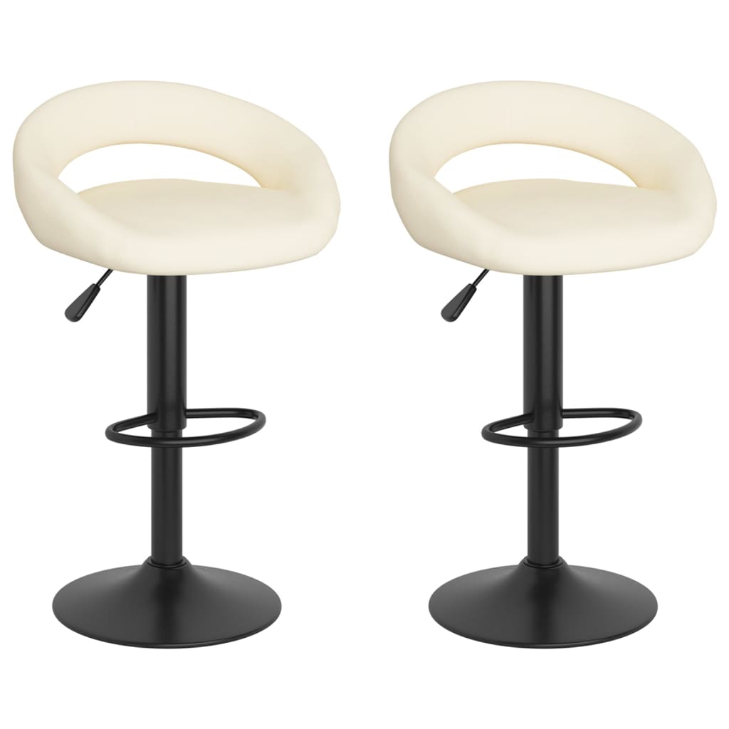 Sgabelli da Bar 2 pz Crema in Velluto - homemem39