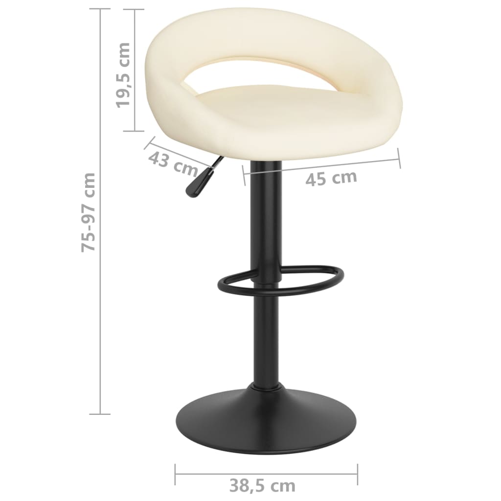 Sgabelli da Bar 2 pz Crema in Velluto - homemem39
