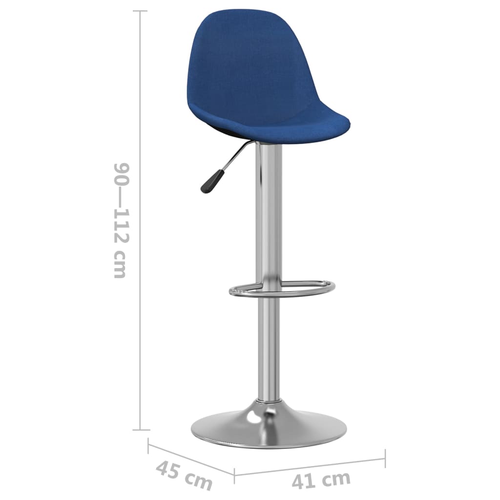 Sgabelli da Bar 2 pz Blu in Tessuto - homemem39