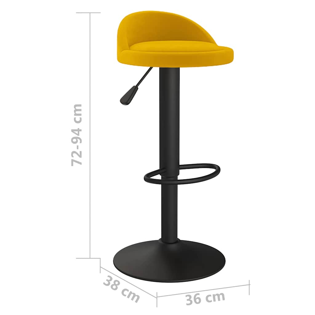 Sgabello da Bar Giallo in Velluto | homemem39