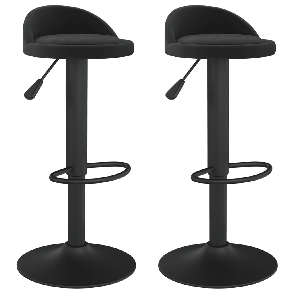 Sgabelli da Bar 2 pz in Velluto Nero - homemem39