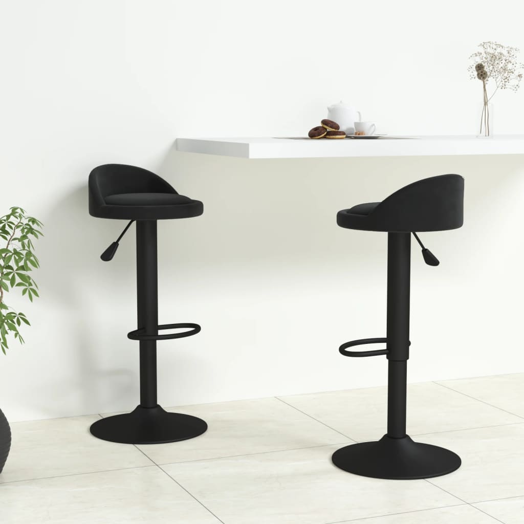 Sgabelli da Bar 2 pz in Velluto Nero - homemem39