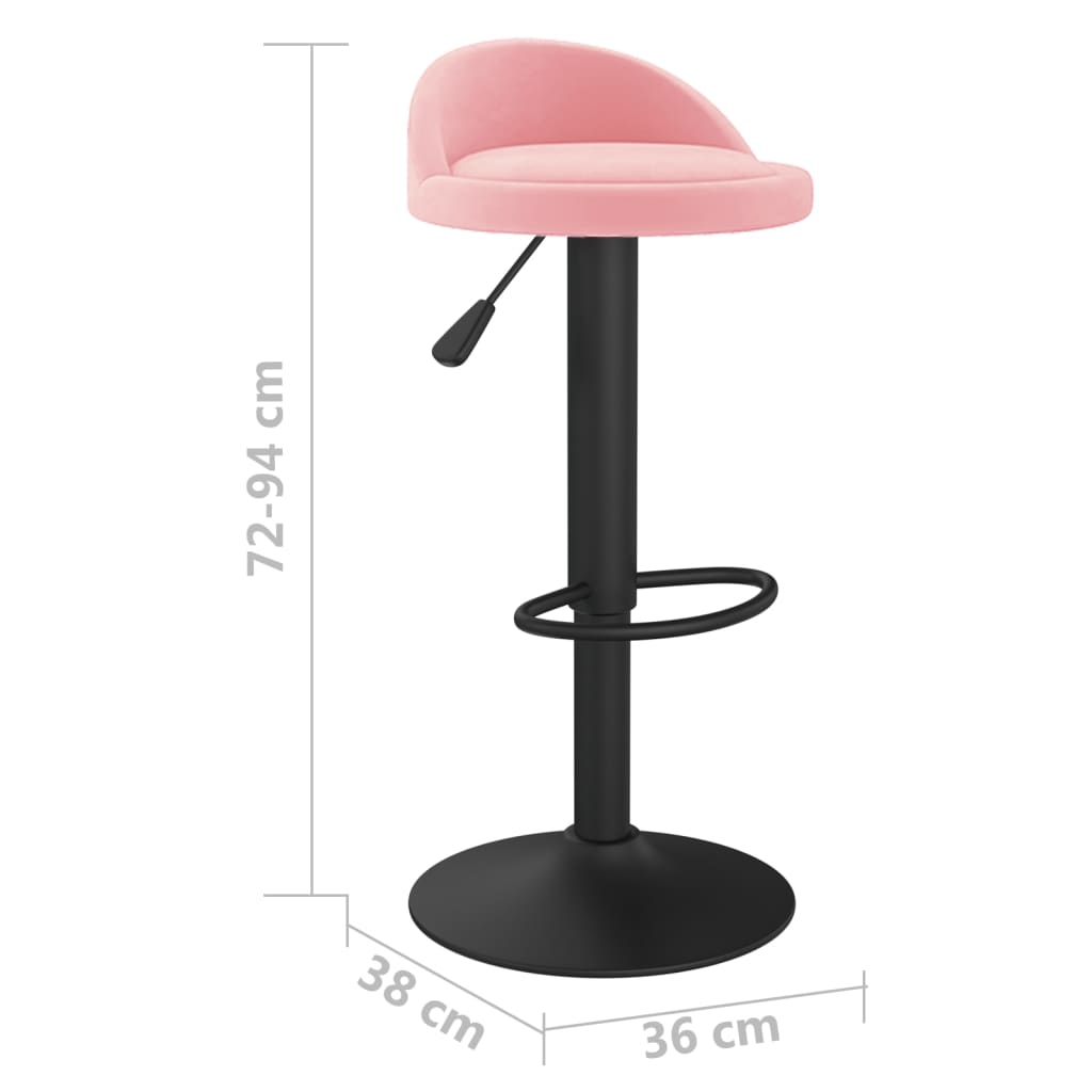 Sgabelli da Bar 2 pz Rosa in Velluto | homemem39