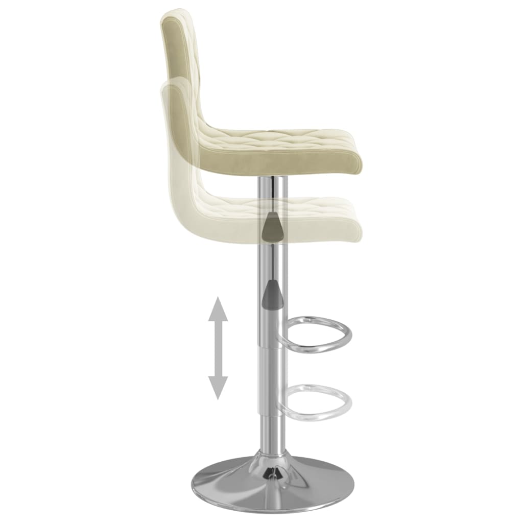 Sedie da Bar 2 pz Crema in Velluto - homemem39