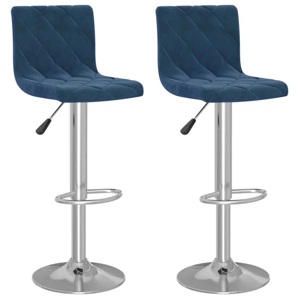Sgabelli da Bar 2 pz Blu in Velluto - homemem39