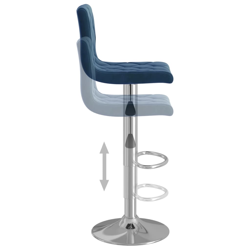 Sgabelli da Bar 2 pz Blu in Velluto - homemem39