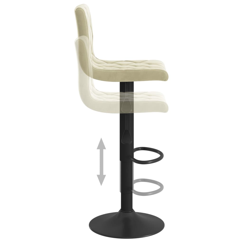 Sedie da Bar 2 pz Crema in Velluto - homemem39