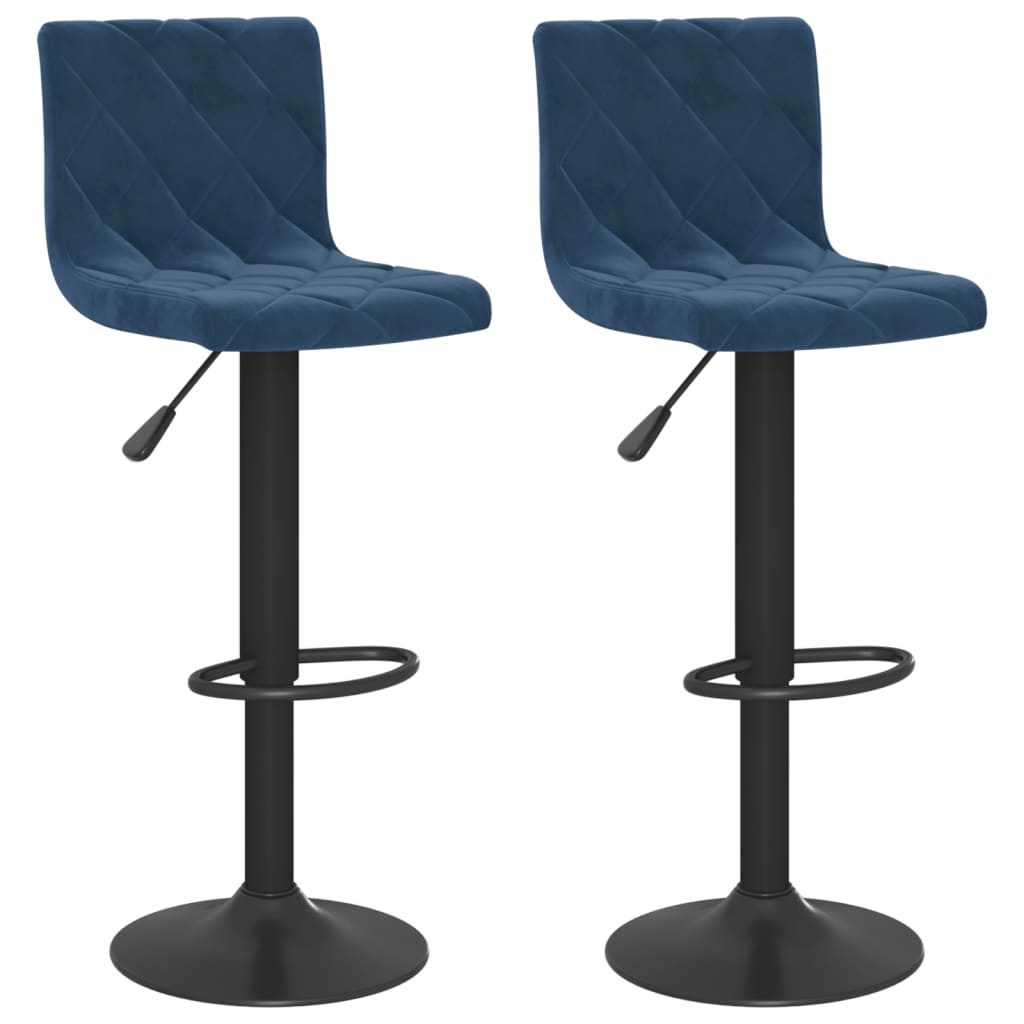 Sgabelli da Bar 2 pz Blu in Velluto - homemem39