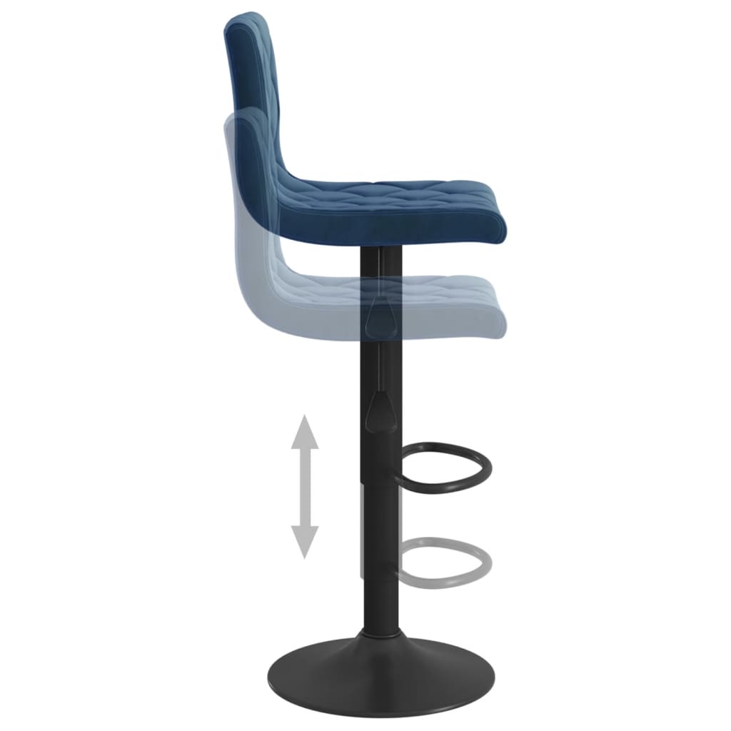 Sgabelli da Bar 2 pz Blu in Velluto - homemem39