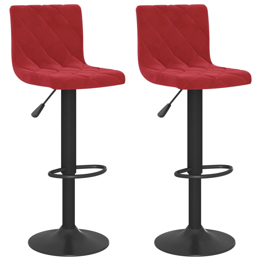 Sgabelli da Bar 2 pz Rosso Vino in Velluto - homemem39
