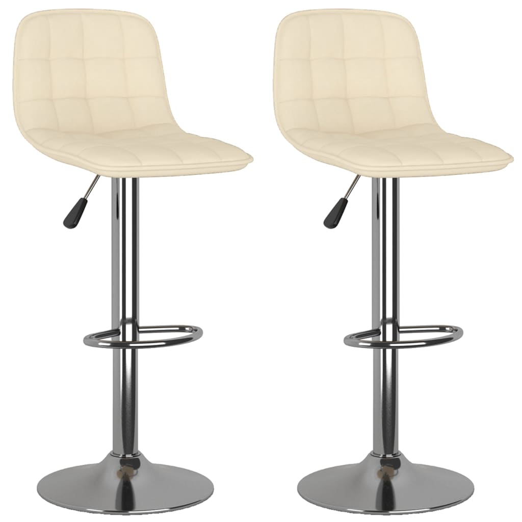Sgabelli da Bar 2 pz Crema in Tessuto - homemem39