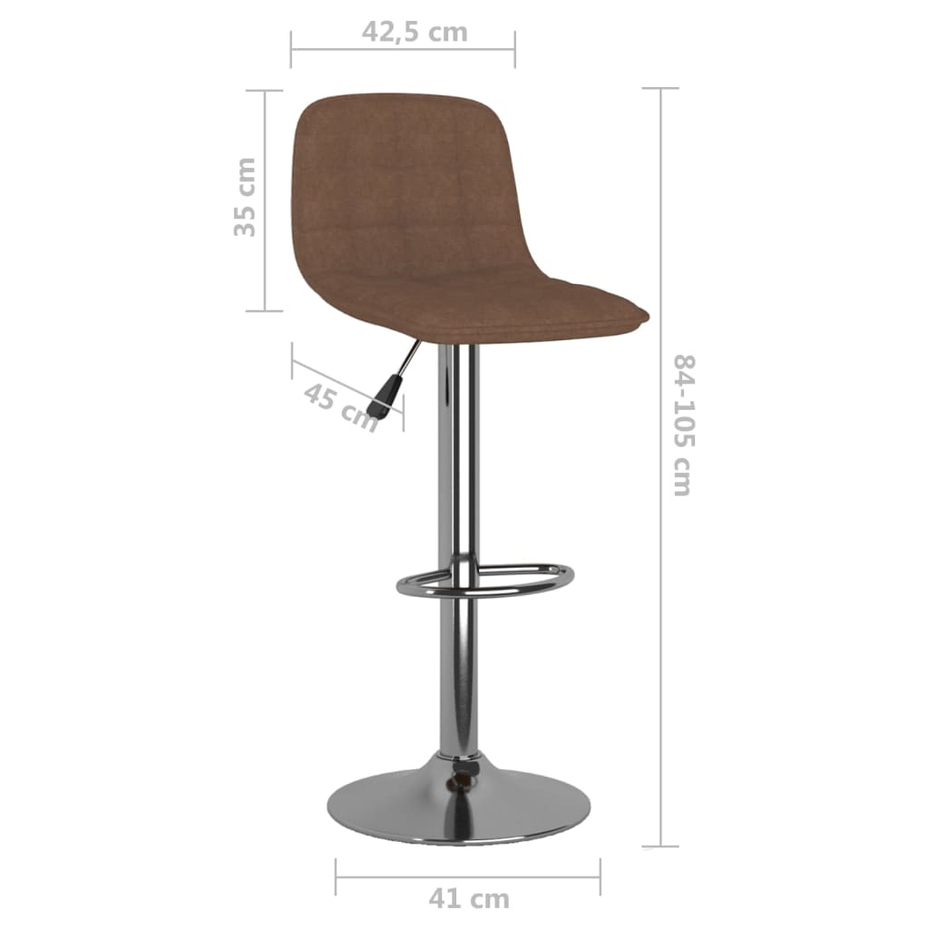 Sgabelli da Bar 2 pz Marroni in Tessuto - homemem39