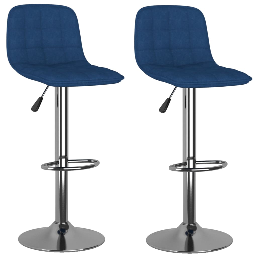 Sgabelli da Bar 2 pz Blu in Tessuto - homemem39