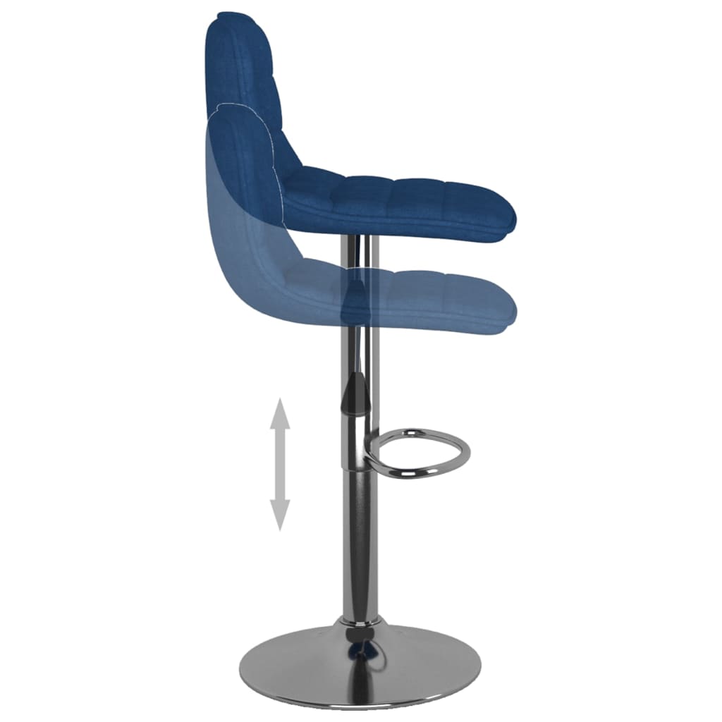 Sgabelli da Bar 2 pz Blu in Tessuto - homemem39