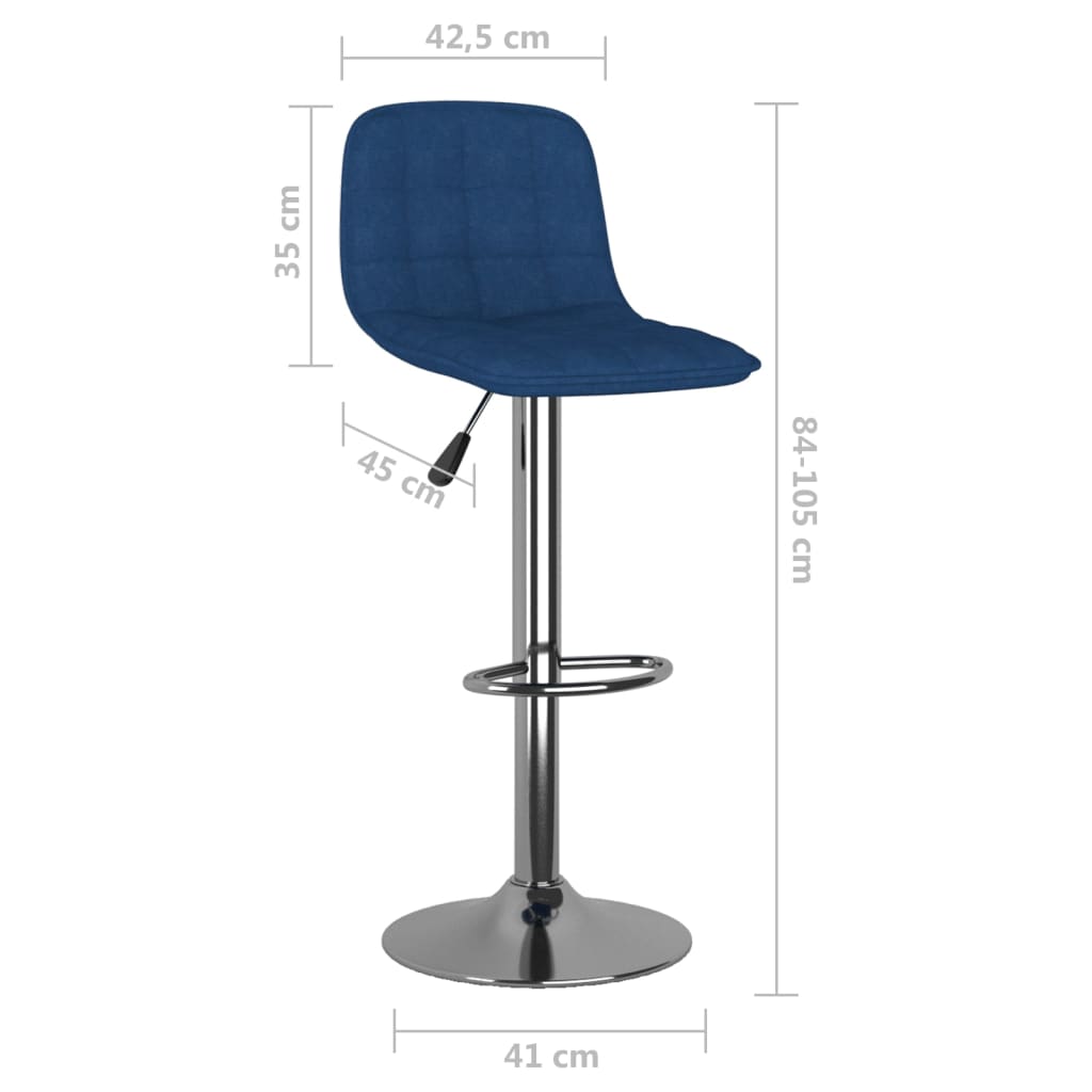 Sgabelli da Bar 2 pz Blu in Tessuto - homemem39