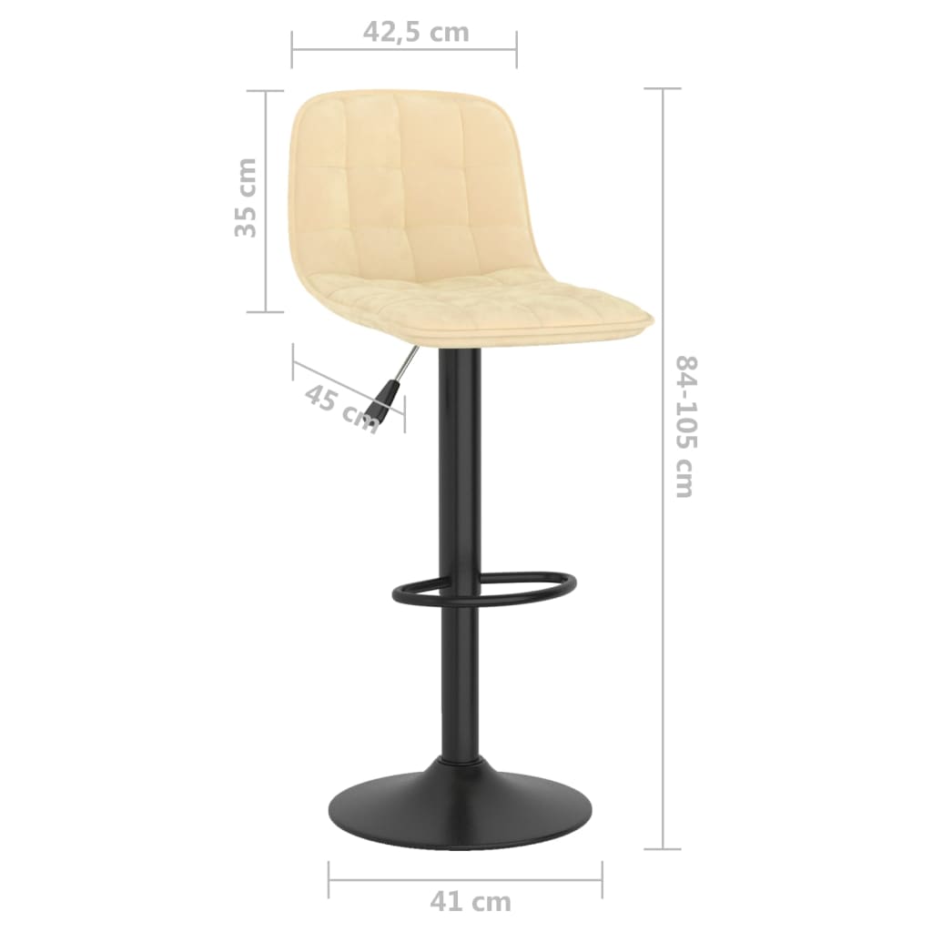 Sedie da Bar 2 pz Crema in Velluto - homemem39