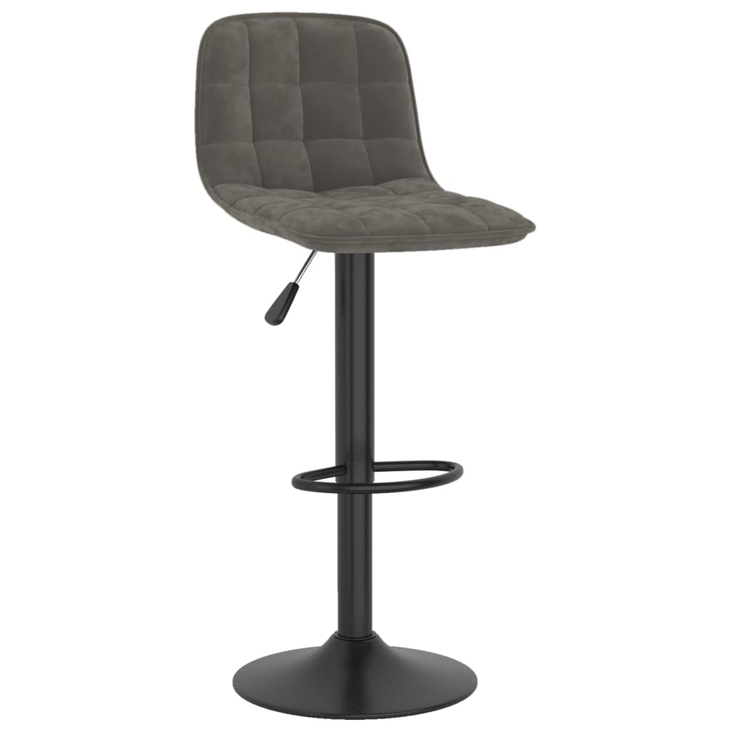 Sedie da Bar 2 pz Grigio Scuro in Velluto - homemem39