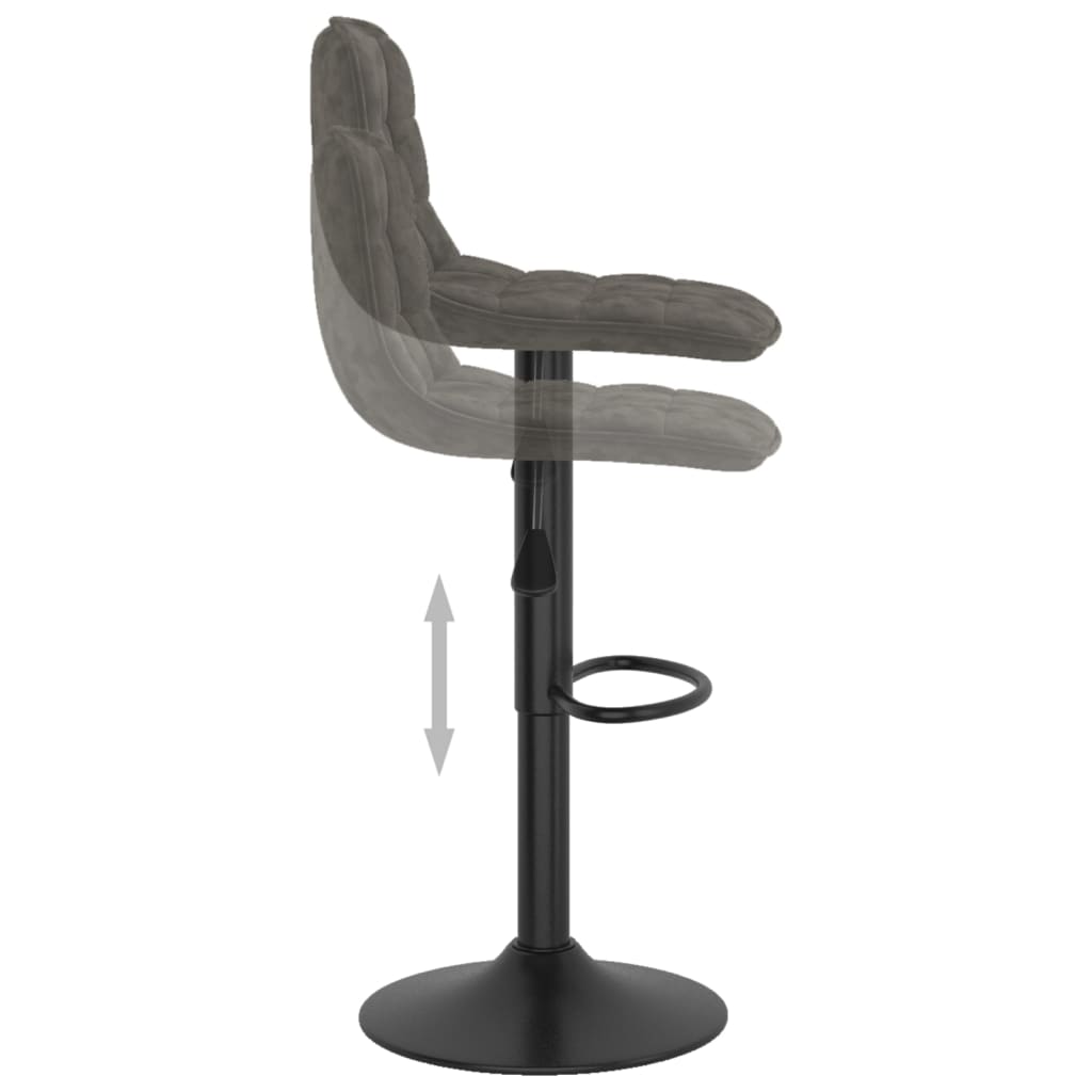 Sedie da Bar 2 pz Grigio Scuro in Velluto - homemem39