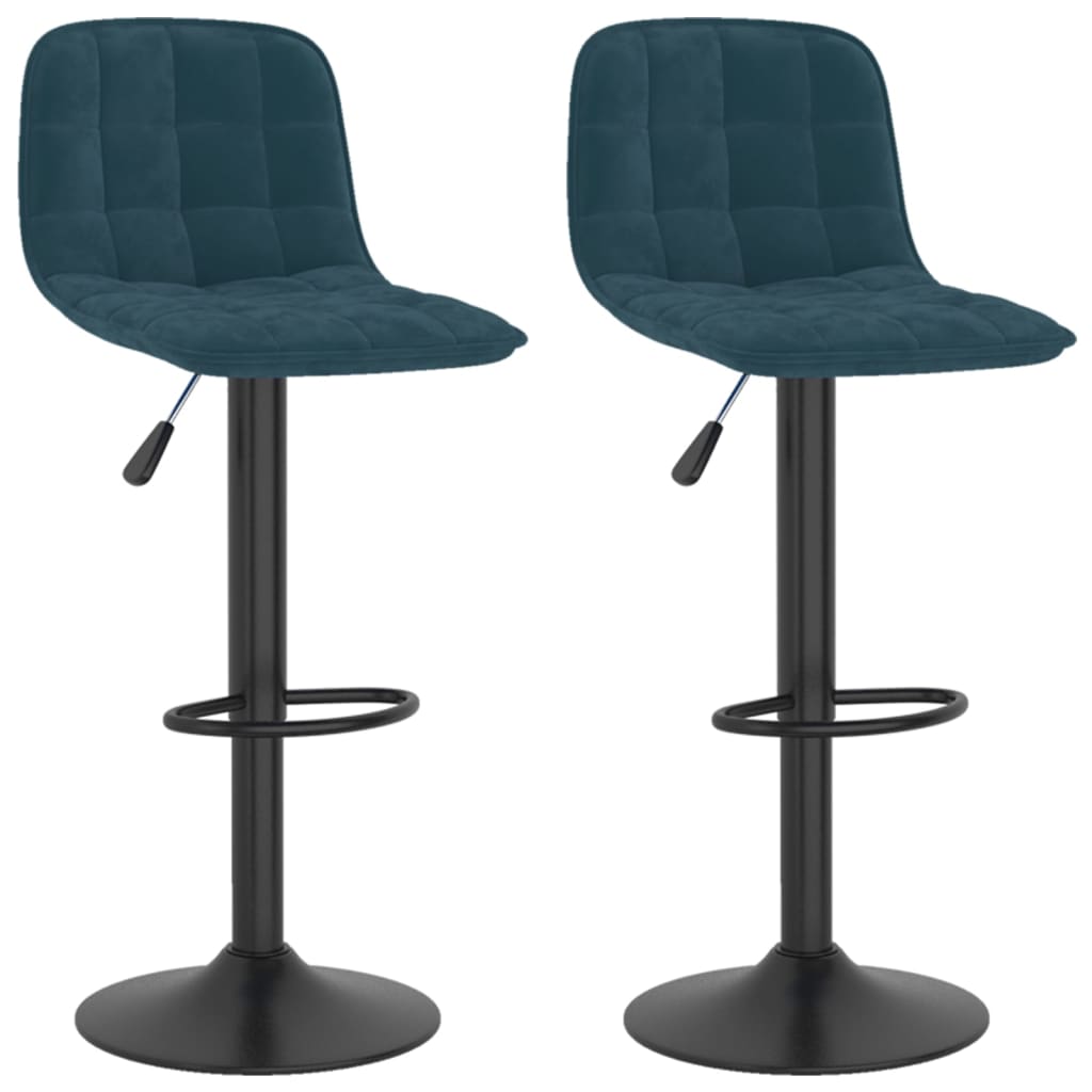 Sgabelli da Bar 2 pz Blu in Velluto - homemem39