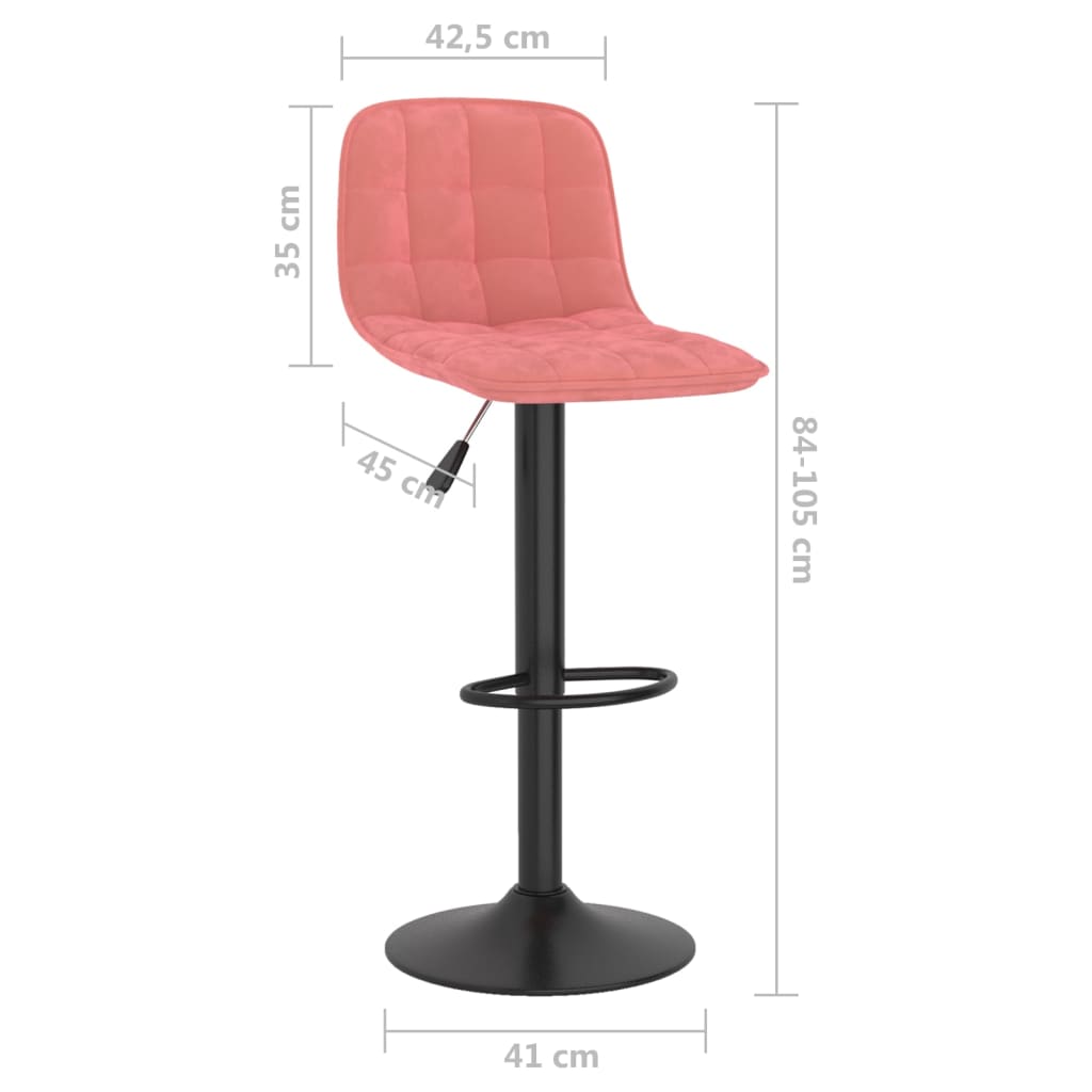 Sgabelli da Bar 2 pz Rosa in Velluto - homemem39