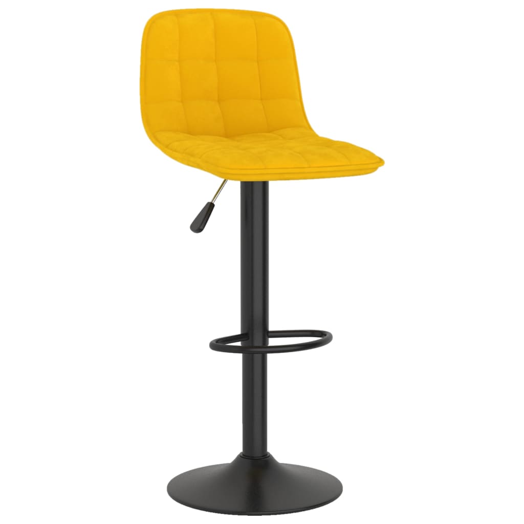 Sgabelli da Bar 2 pz in Velluto Giallo - homemem39