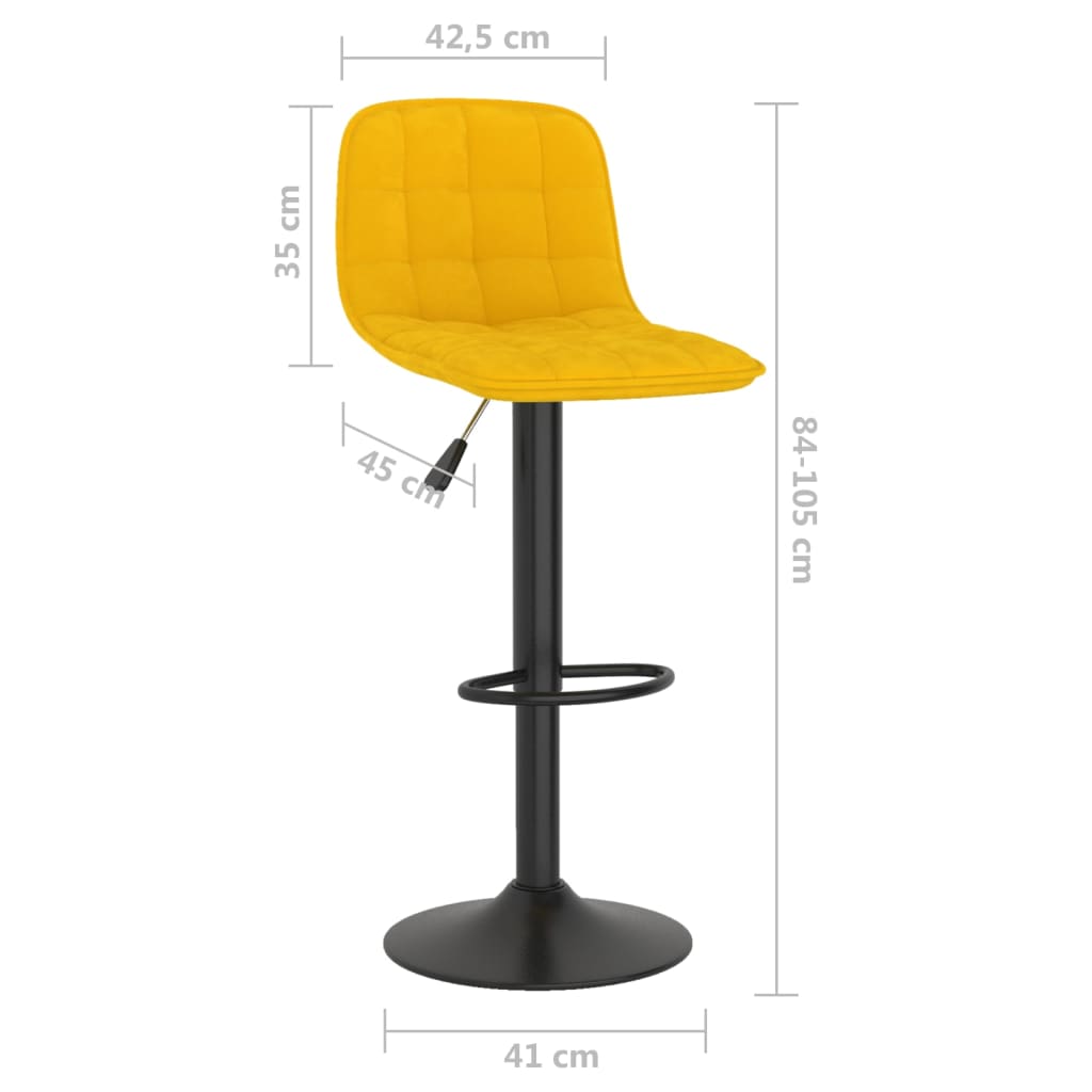 Sgabelli da Bar 2 pz in Velluto Giallo - homemem39