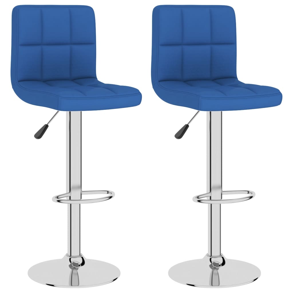 Sgabelli da Bar 2 pz Blu in Tessuto - homemem39