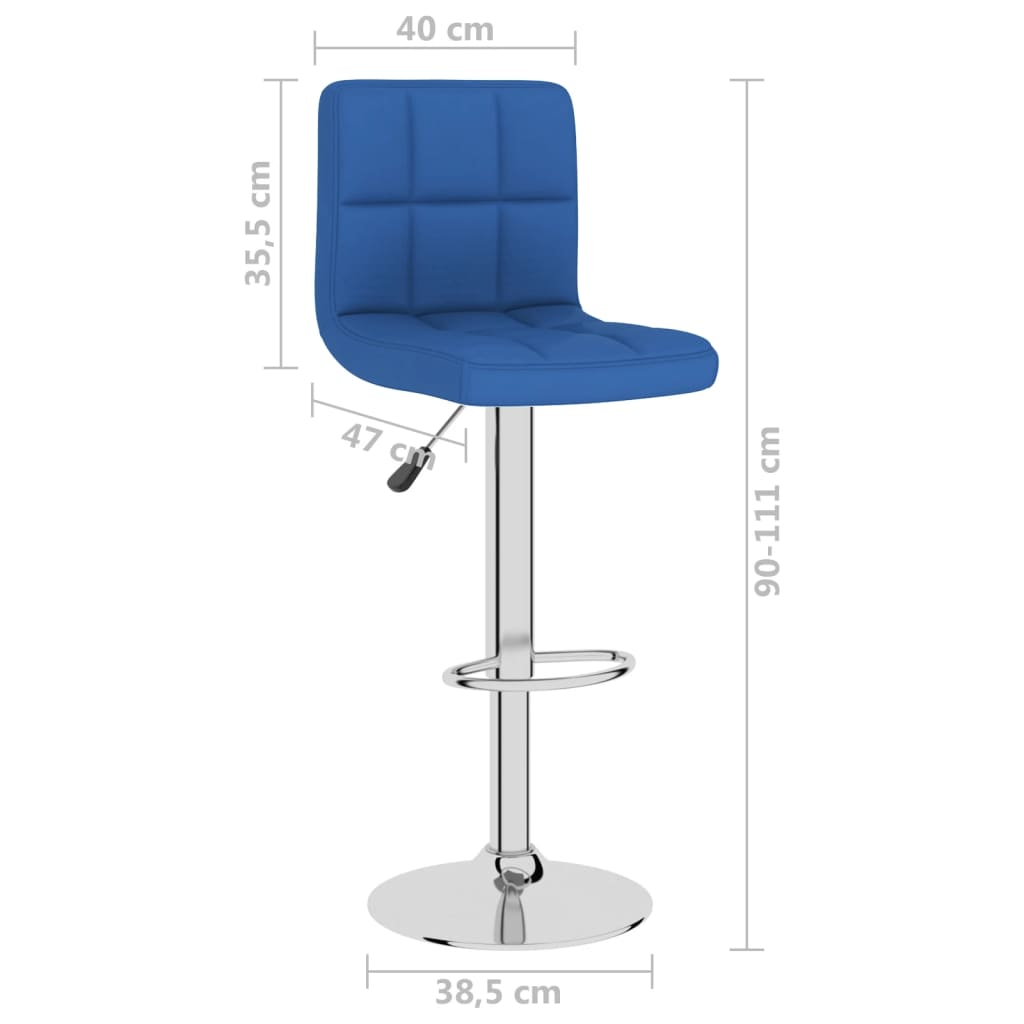 Sgabelli da Bar 2 pz Blu in Tessuto - homemem39