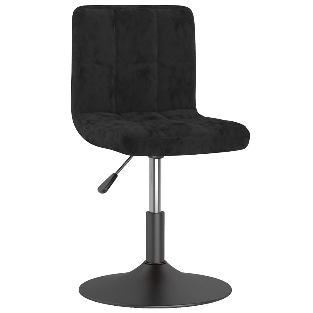 Sgabello da Bar Girevole Nero in Velluto - homemem39