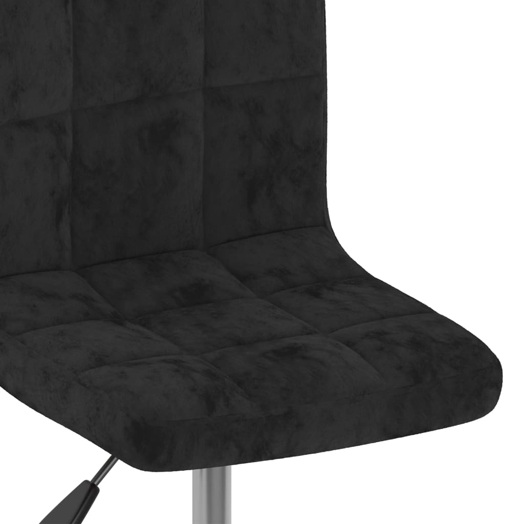 Sgabello da Bar Girevole Nero in Velluto - homemem39
