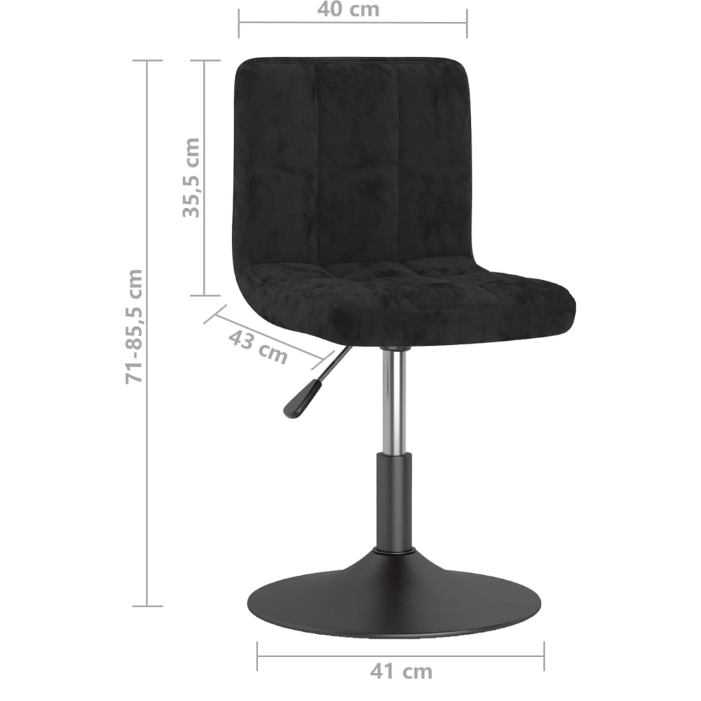 Sgabello da Bar Girevole Nero in Velluto - homemem39