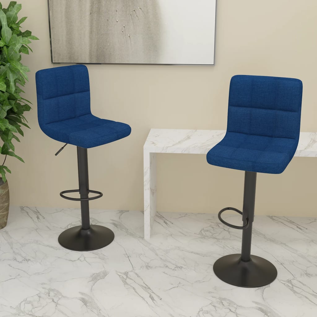 Sgabelli da Bar 2 pz Blu in Tessuto - homemem39