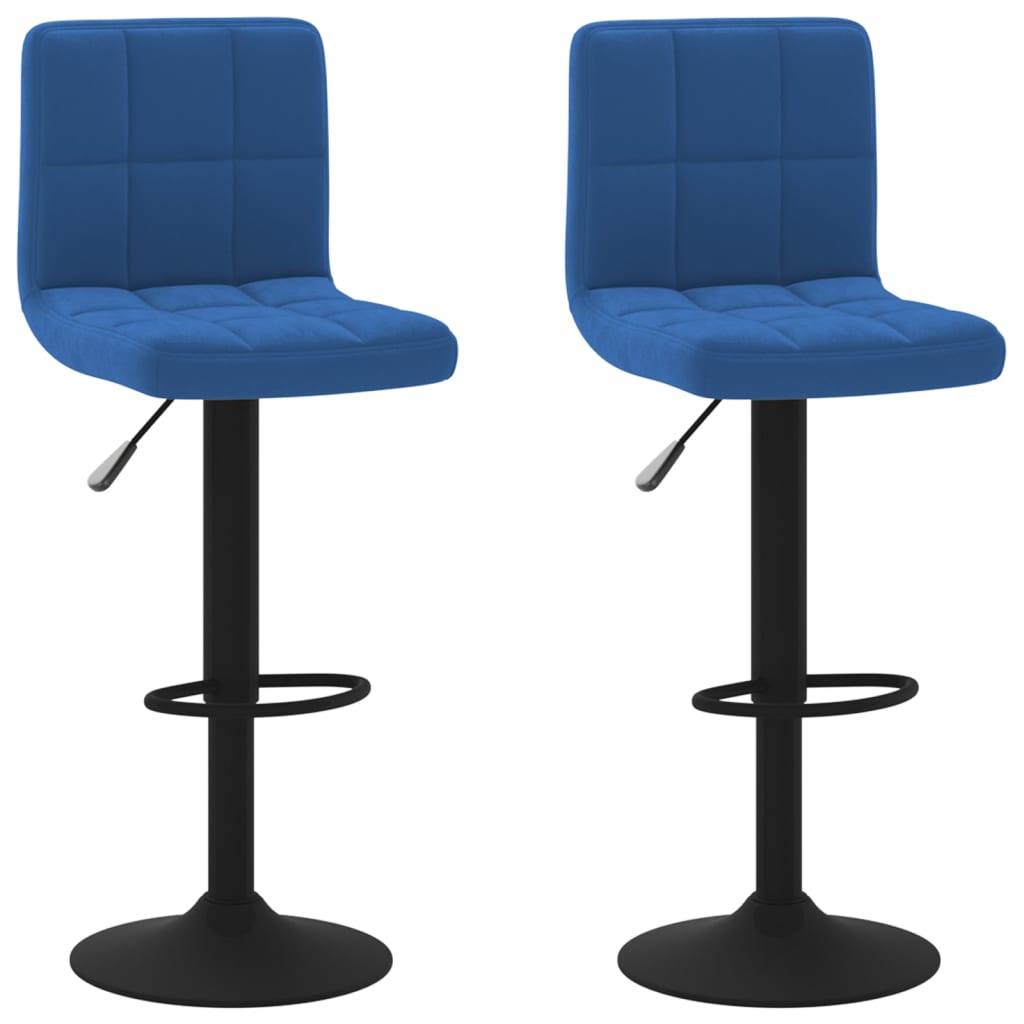 Sgabelli da Bar 2 pz Blu in Velluto - homemem39