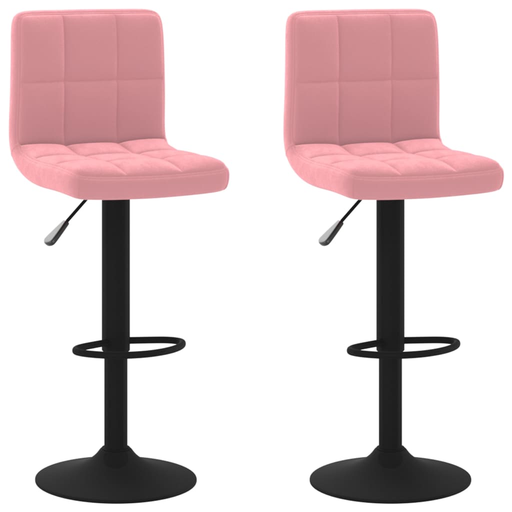 Sgabelli da Bar 2 pz Rosa in Velluto - homemem39