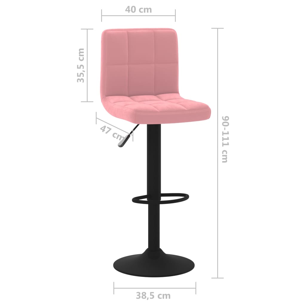 Sgabelli da Bar 2 pz Rosa in Velluto - homemem39