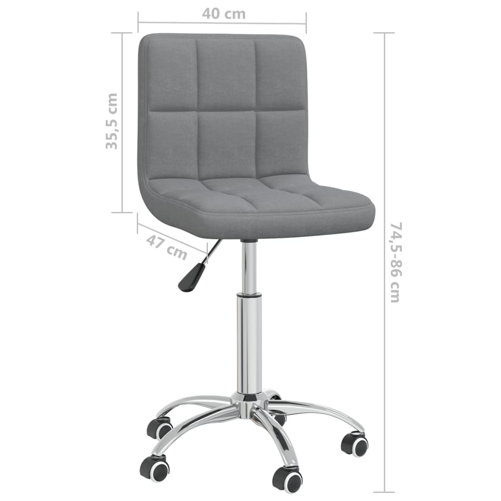 Sedia da Ufficio Girevole Grigio Chiaro in Tessuto | homemem39