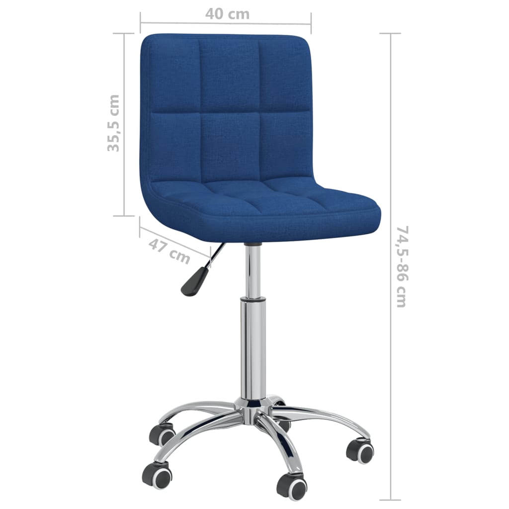 Sedia da Ufficio Girevole Blu in Tessuto | homemem39