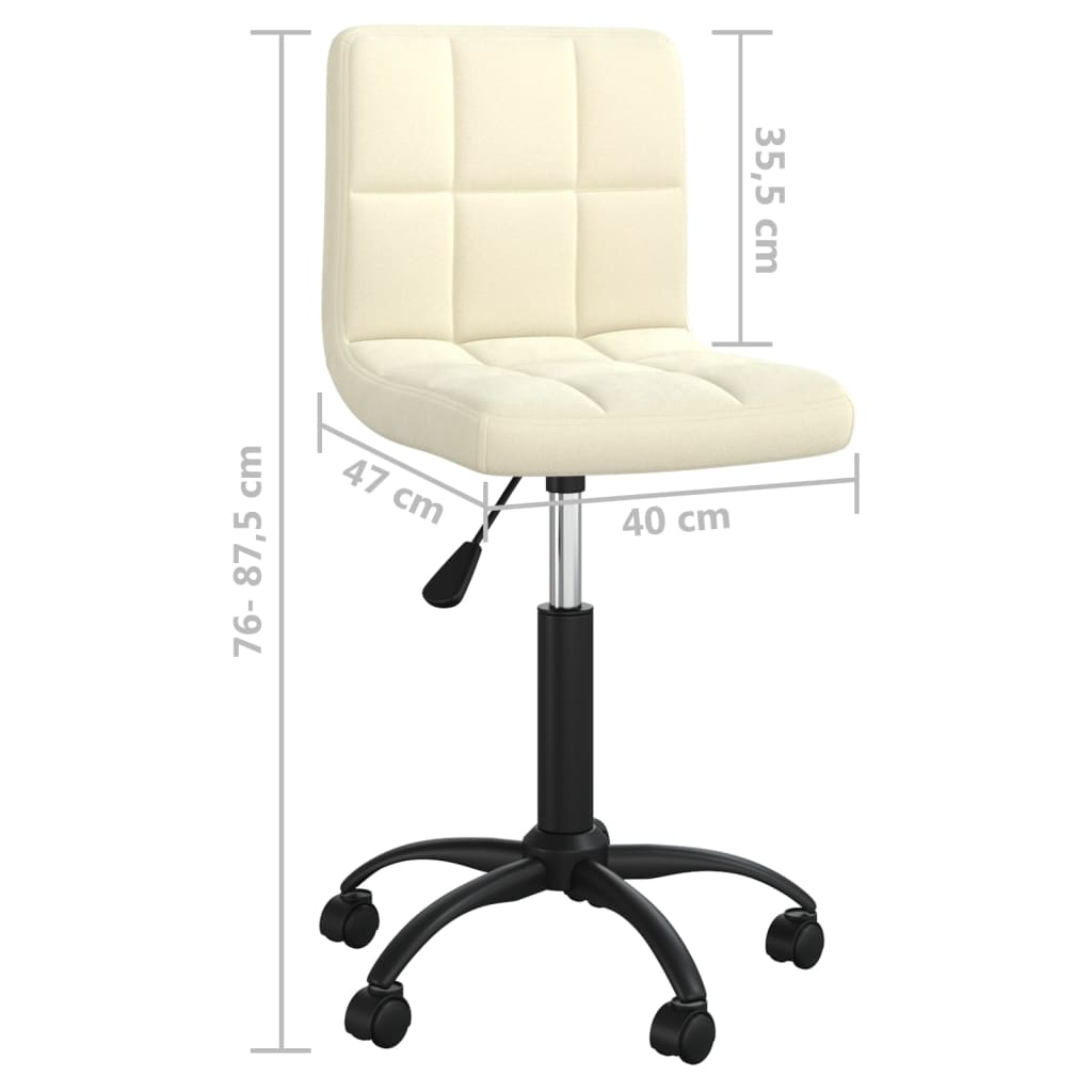 Sedia Girevole da Ufficio Crema in Velluto | homemem39