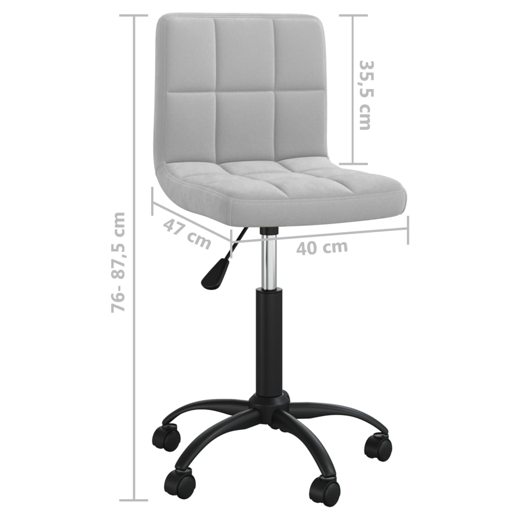 Sedia da Ufficio Girevole Grigio Chiaro in Velluto | homemem39