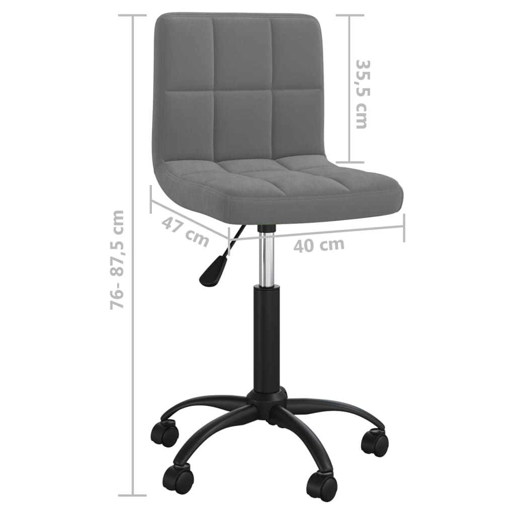 Sedia da Ufficio Girevole Grigio Scuro in Velluto | homemem39